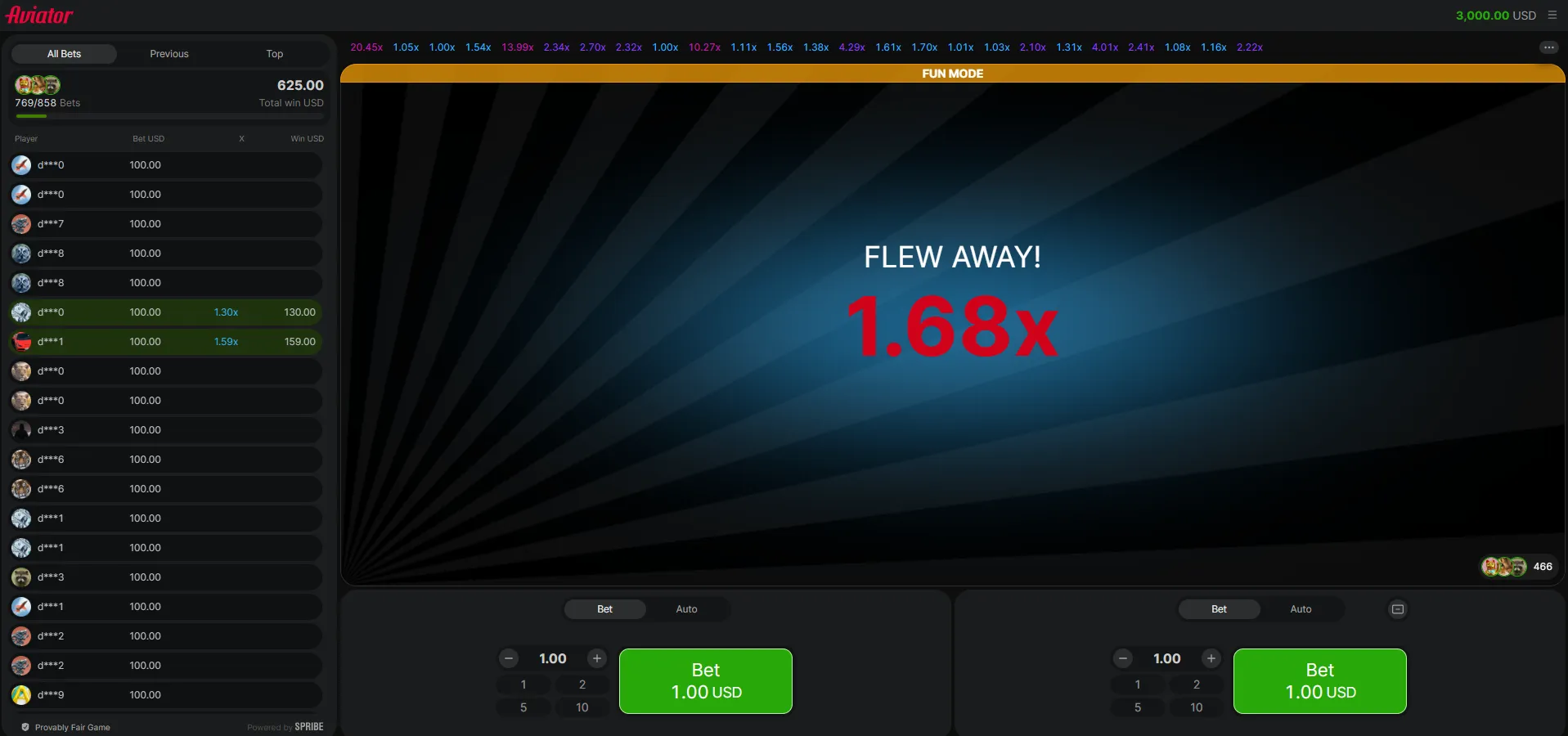 Modo demo gratuito del juego Aviator para practicar sin depósito